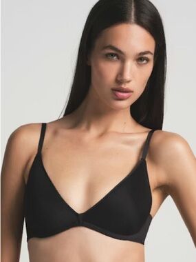 SKIMS Black Unlined Weightless Scoop Bra 38DDD